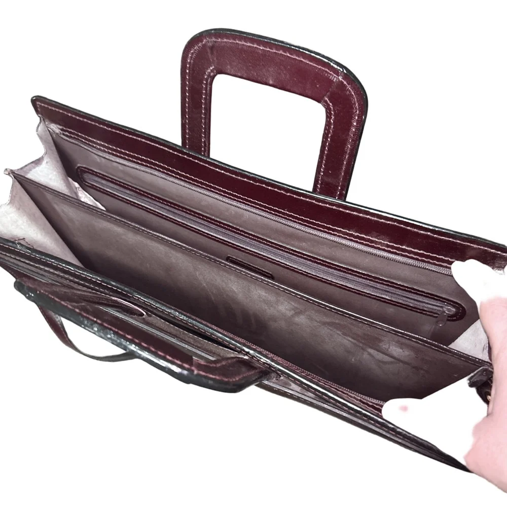 Heritage Burgundy Leather Laptop Bag Women's One Size